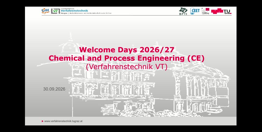 Thumbnail of Welcome Days 2026 - Day 2 - Chemical and Process Engineering