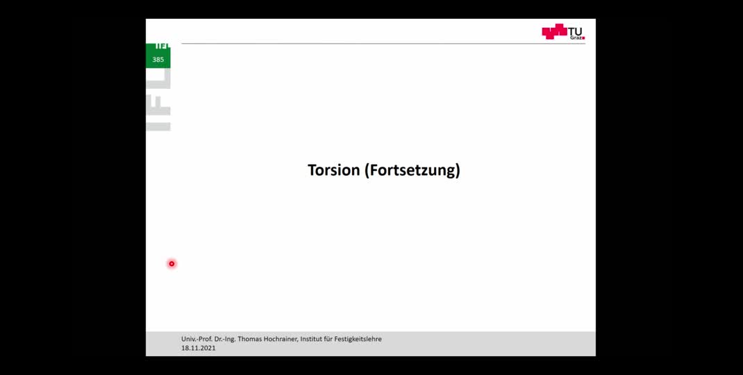 Thumbnail of 14. Vorlesung Festigkeitslehre: Torsion (dünnwandig geschlossene, offene und allgemeine Querschnitte)