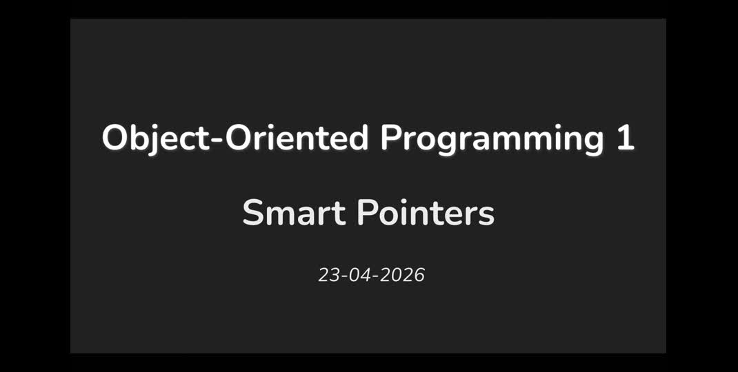 Thumbnail of OOP1 Lecture 06 - Smart Pointers