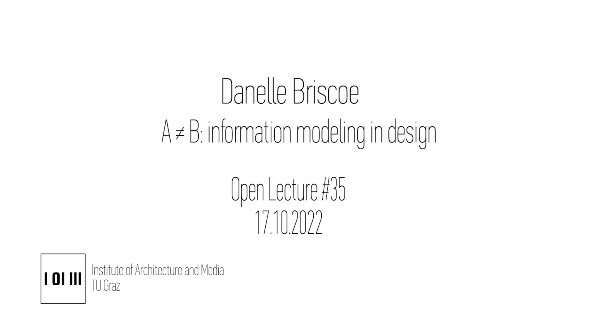 Thumbnail of #35 A ≠ B: information modeling in design