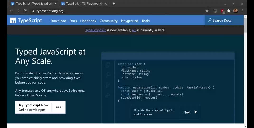 Thumbnail of Introduction to TypeScript