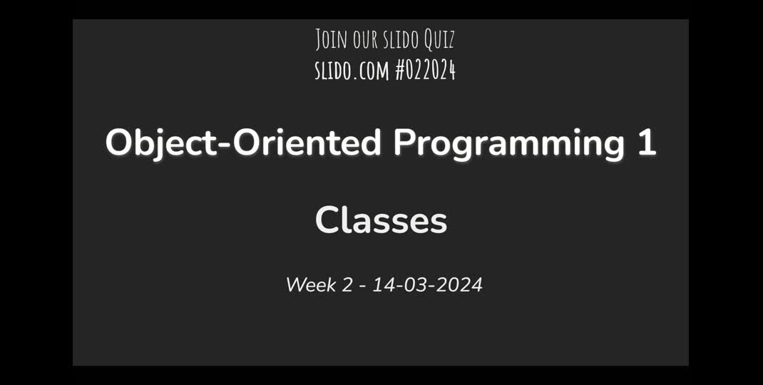 Thumbnail of OOP1 Lecture 2 - Classes