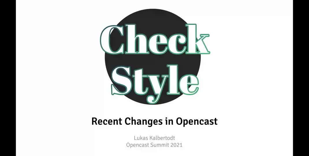 Thumbnail of Changes to Checkstyle in Opencast