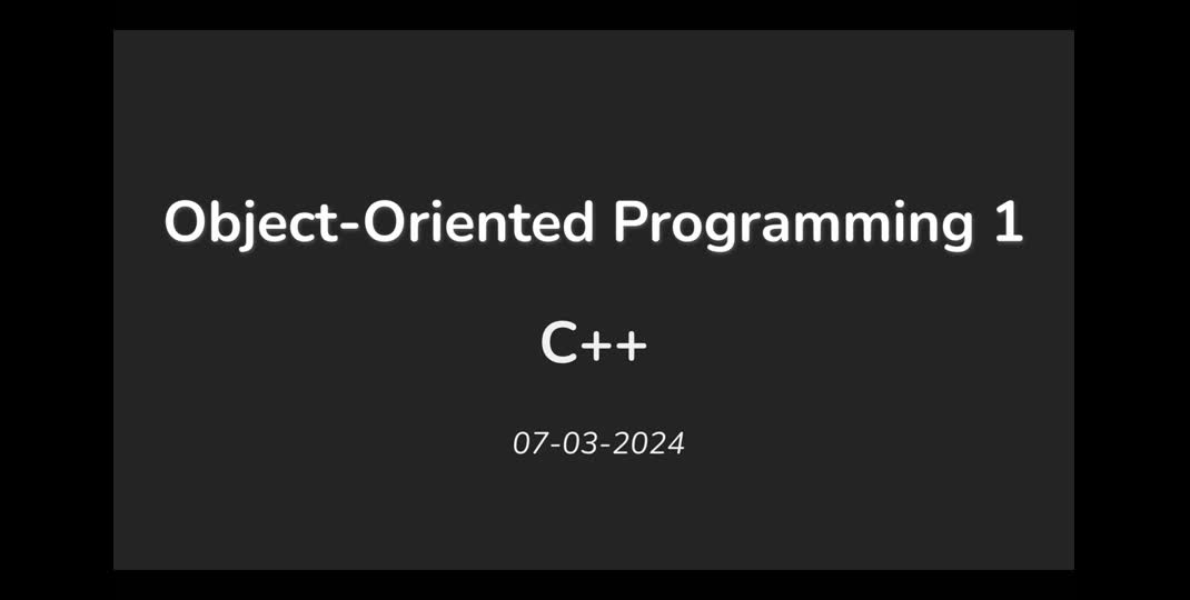 Thumbnail of OOP1 Introduction to C++ 07-03-2024