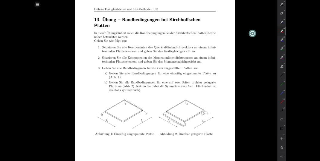 Thumbnail of 13. Übung - Kirchhoff Platten