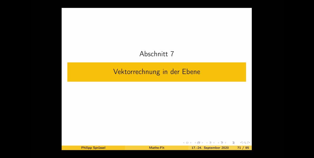 Thumbnail of #6a Vektorrechnung und Geraden in der Ebene, Normalform, Parameterdarstellung