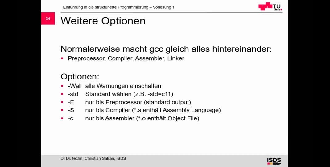 Thumbnail of Verwendung von Optionen beim Kompilieren