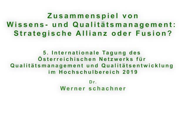 Thumbnail of Zusammenspiel von Wissens- und Qualitatsmanagement: Strategische Allianz oder Fusion?