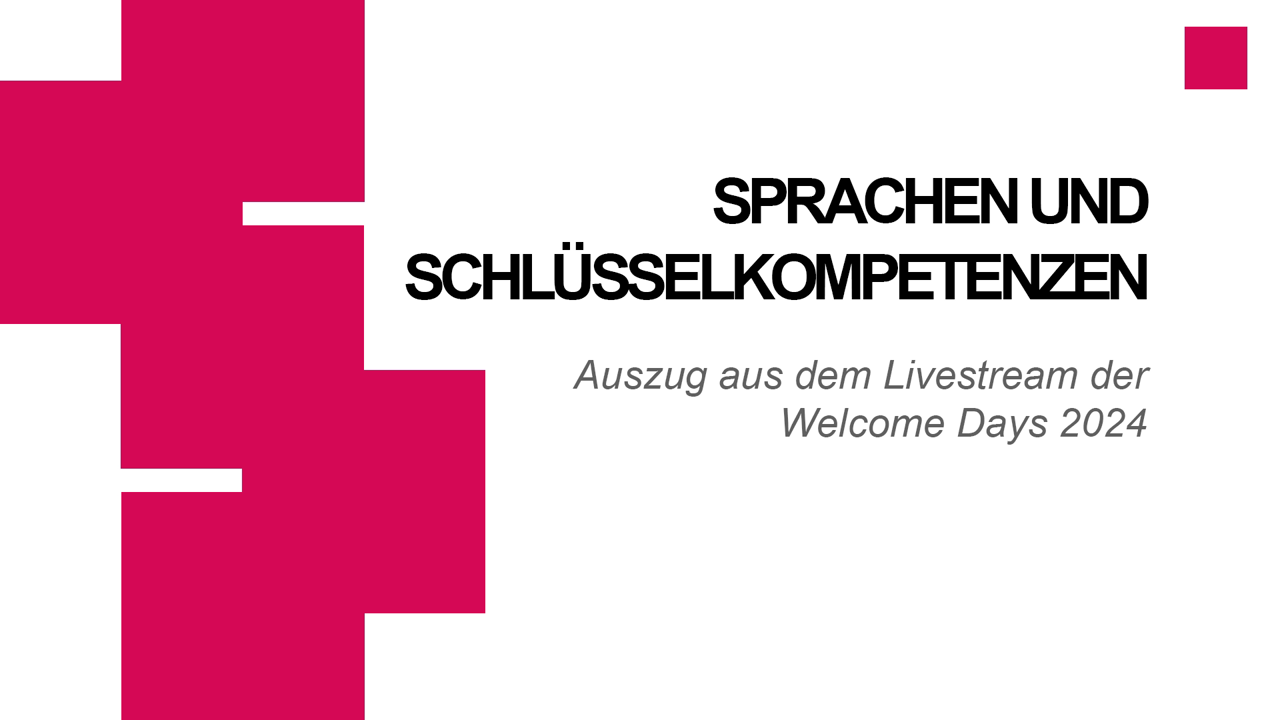 Thumbnail of Welcome Days - Sprachen und Schlüsselkompetenzen