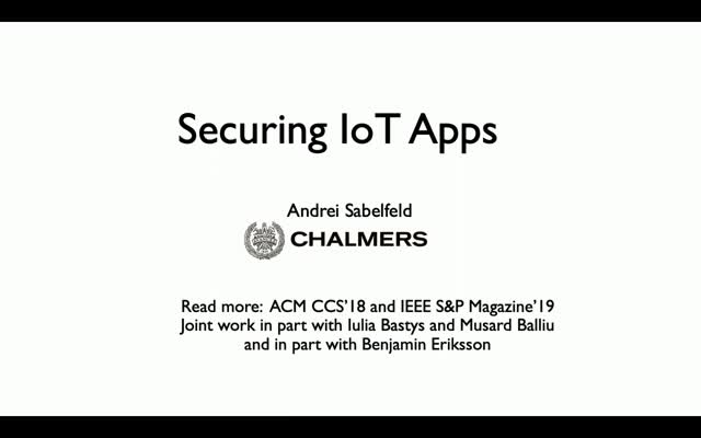 Thumbnail of Securing IoT Apps
