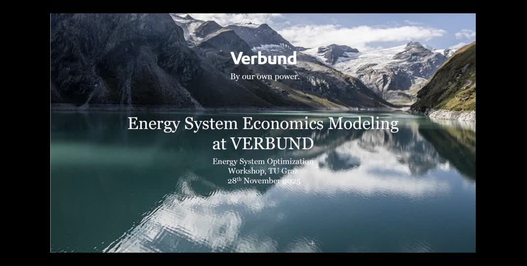 Thumbnail of Energy System Economics Modeling at VERBUND