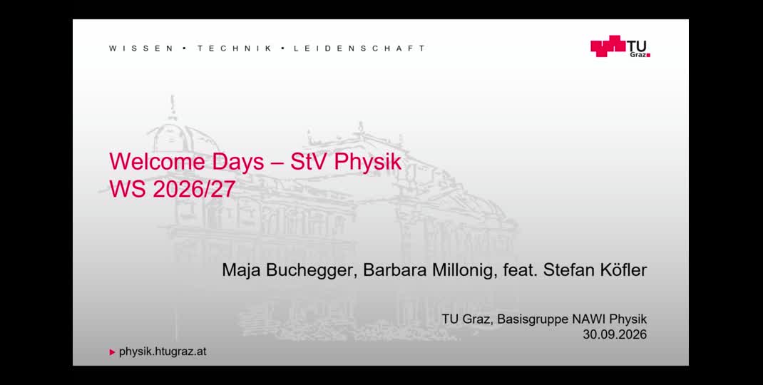 Thumbnail of Welcome Days 2026 - Day 2 - Physik
