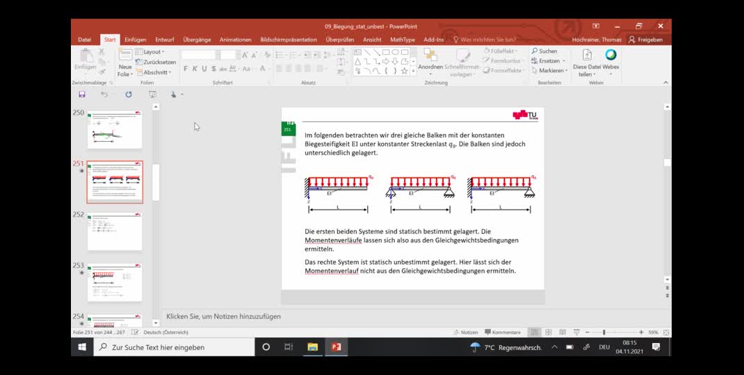 Thumbnail of 10. Vorlesung Festigkeitslehre: Biegung und Schub infolge Querkraft