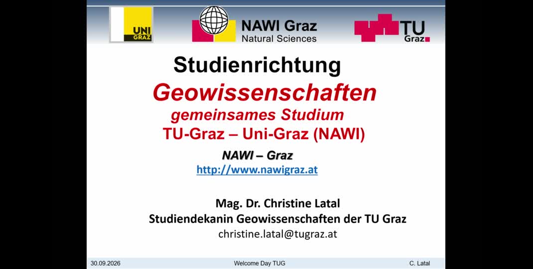 Thumbnail of Welcome Days 2026 - Day 2 - Geowissenschaften
