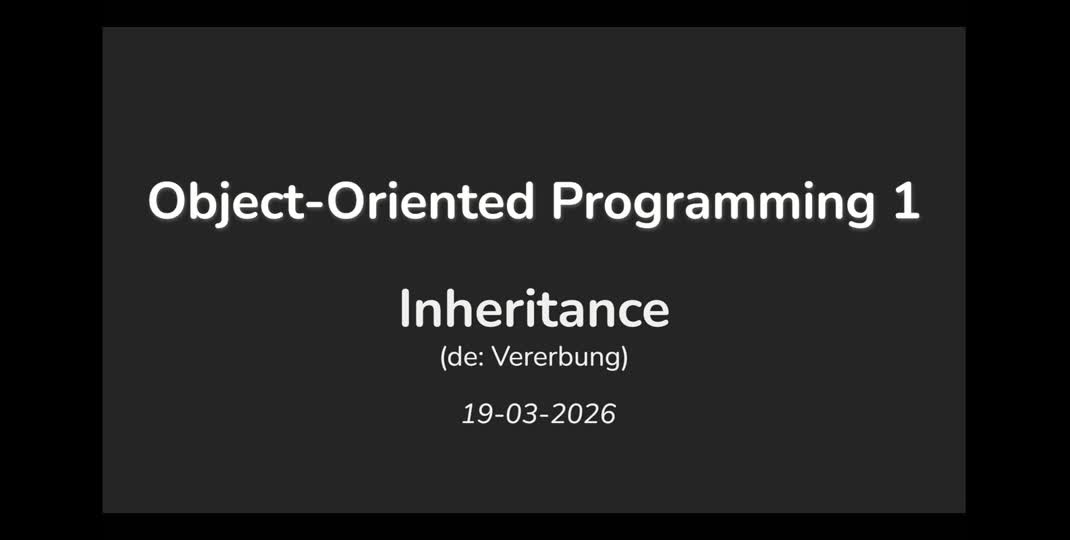 Thumbnail of OOP1 Lecture 04 - Inheritance