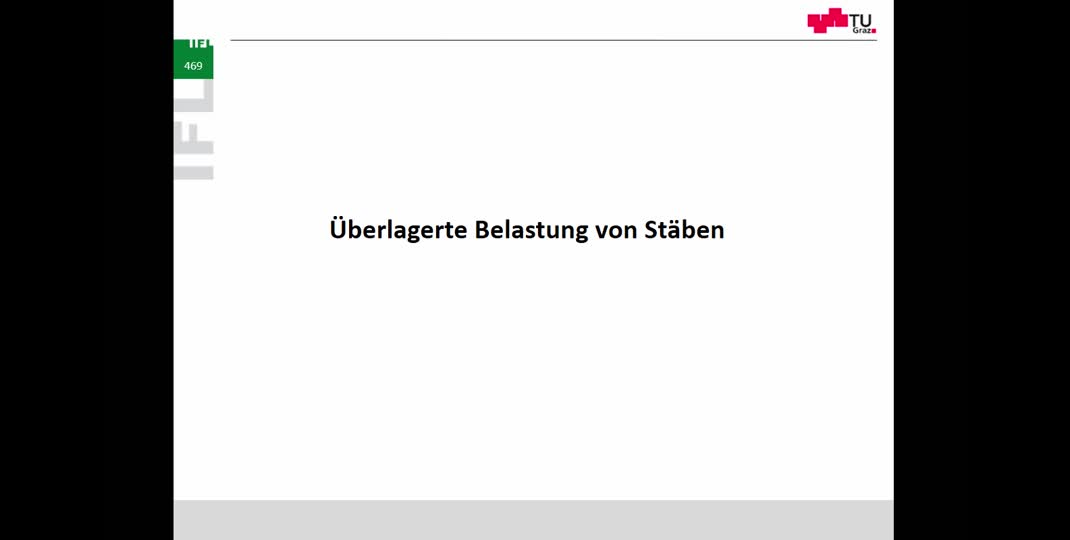 Thumbnail of 16. Vorlesung Festigkeitslehre: Überlagerte Belastung von Stäben und Energiemethoden der Elastostatik