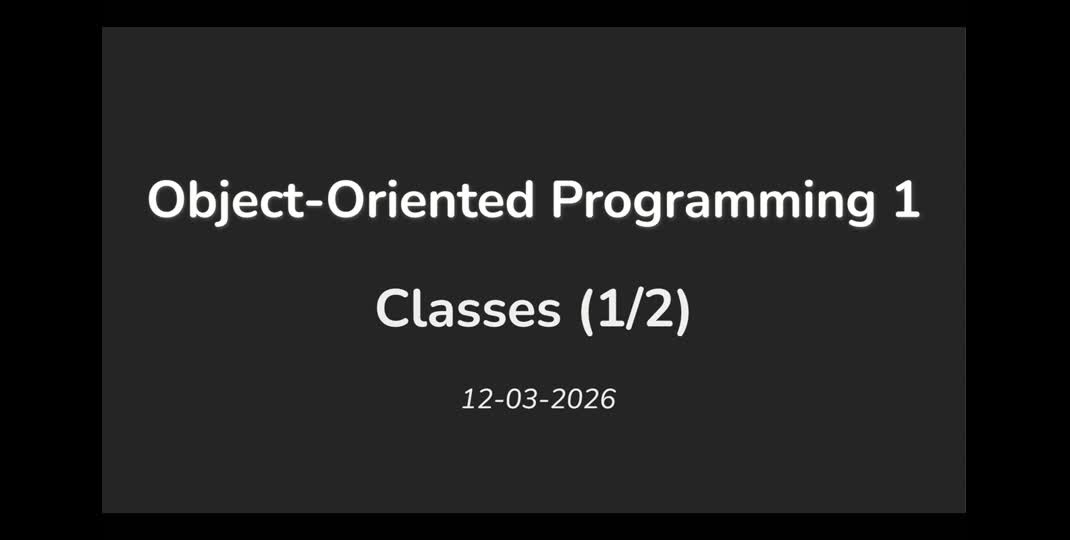 Thumbnail of OOP1 Lecture 02 - Classes I
