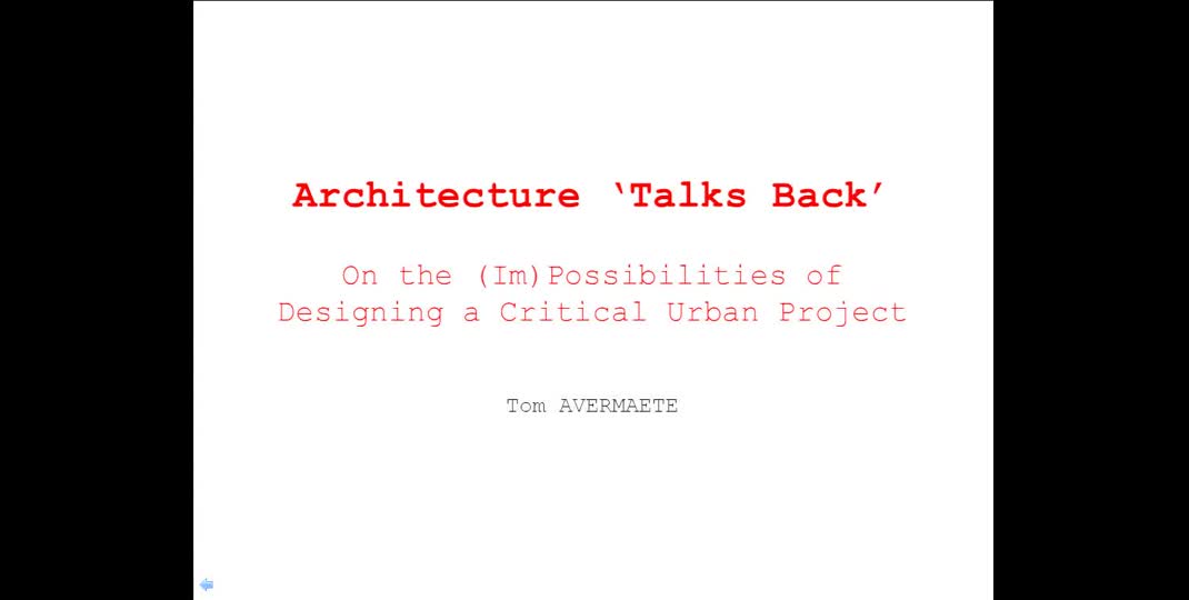 Thumbnail of Vortrag Tom Avermaete
