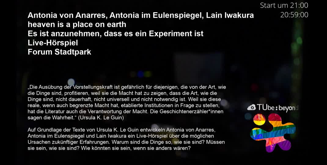 Thumbnail of Performance :: heaven is a place on earth – Es ist anzunehmen, dass es ein Experiment ist