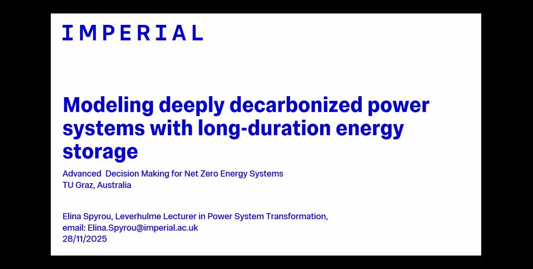 Thumbnail of Modeling deeply decarbonized power systems with long-duration energy storage
