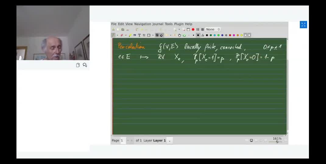 Thumbnail of Lecture 9: Probability spaces for percolation, FKG inequality