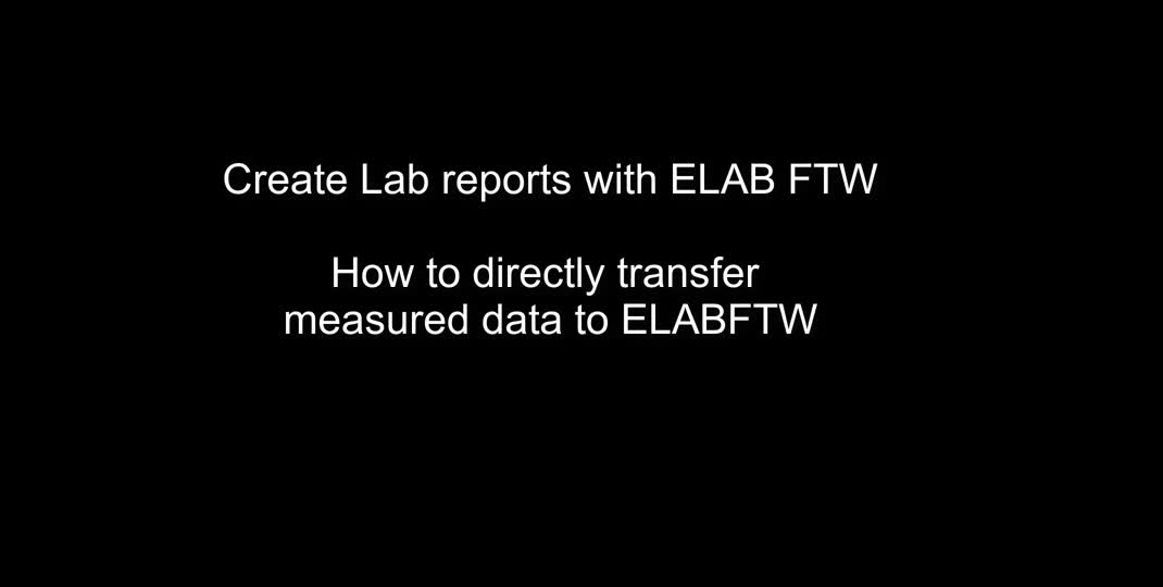 Thumbnail of Transfer measurement data to ELabFTW