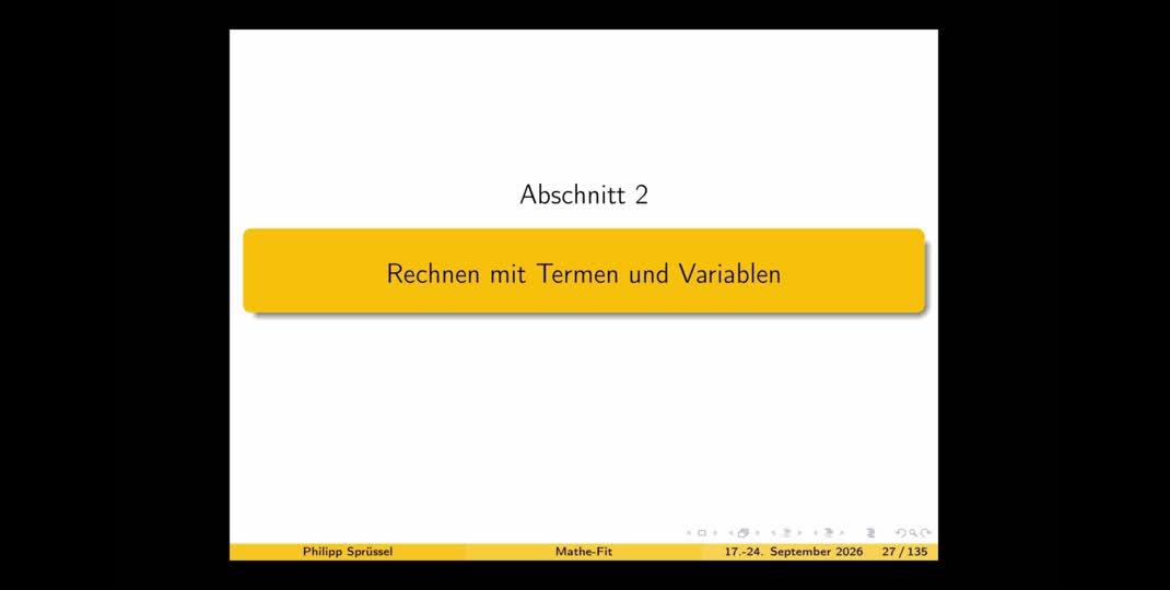Thumbnail of # 2 - Rechnen mit Termen und Variablen, Elementare Funktionen (Teil 1)