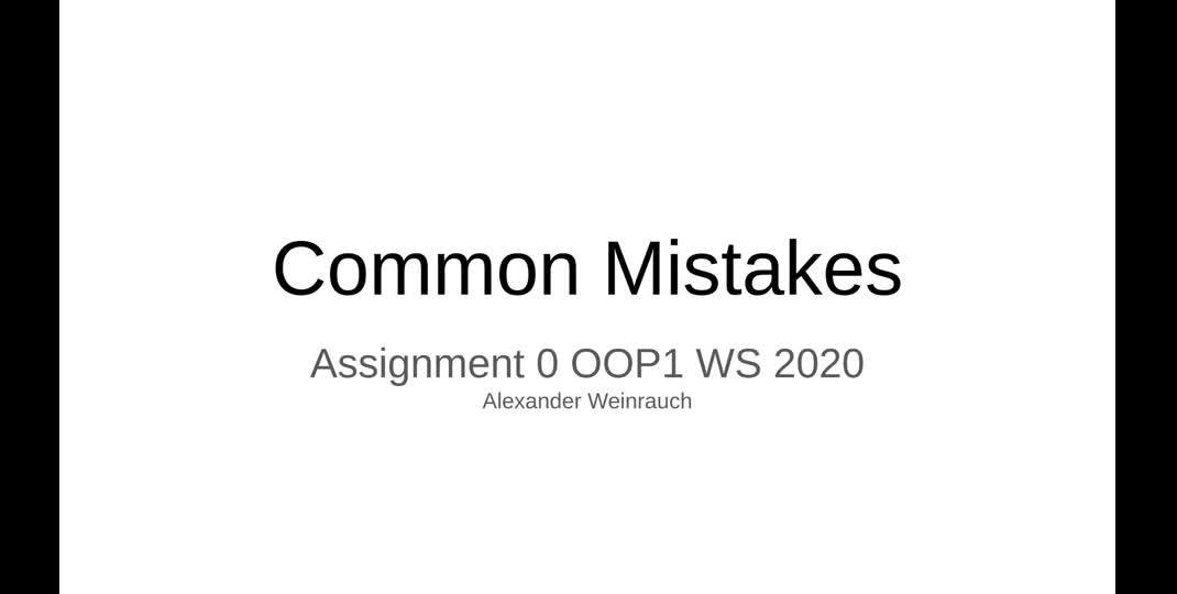 Thumbnail of Assignment 0: Häufige Fehler