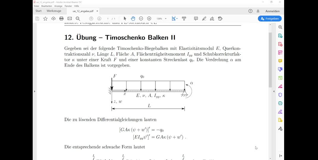 Thumbnail of 12. Übung - Timoschenko II