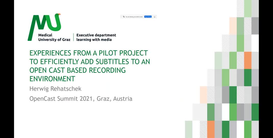 Thumbnail of Experiences from a Pilot Project to efficiently add Subtitles to an Opencast based Recording Environment