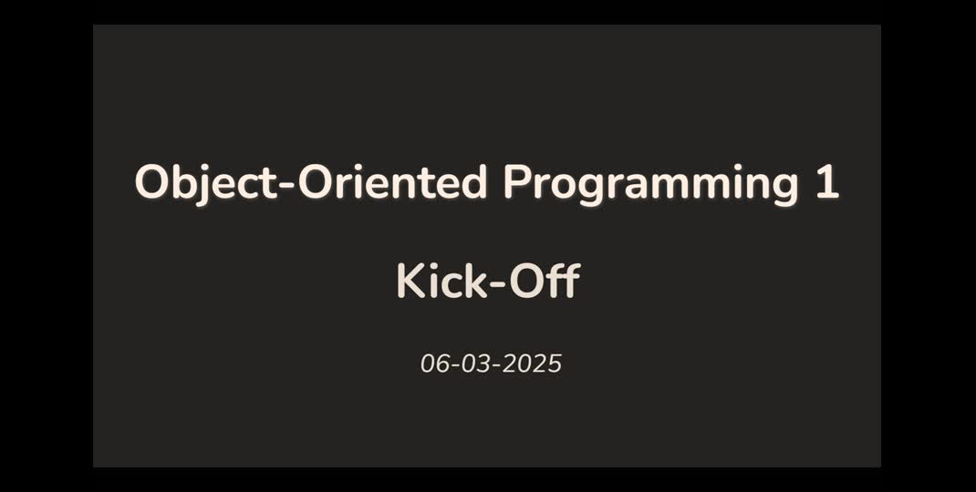 Thumbnail of OOP1 Lecture & Practicals Kick-Off