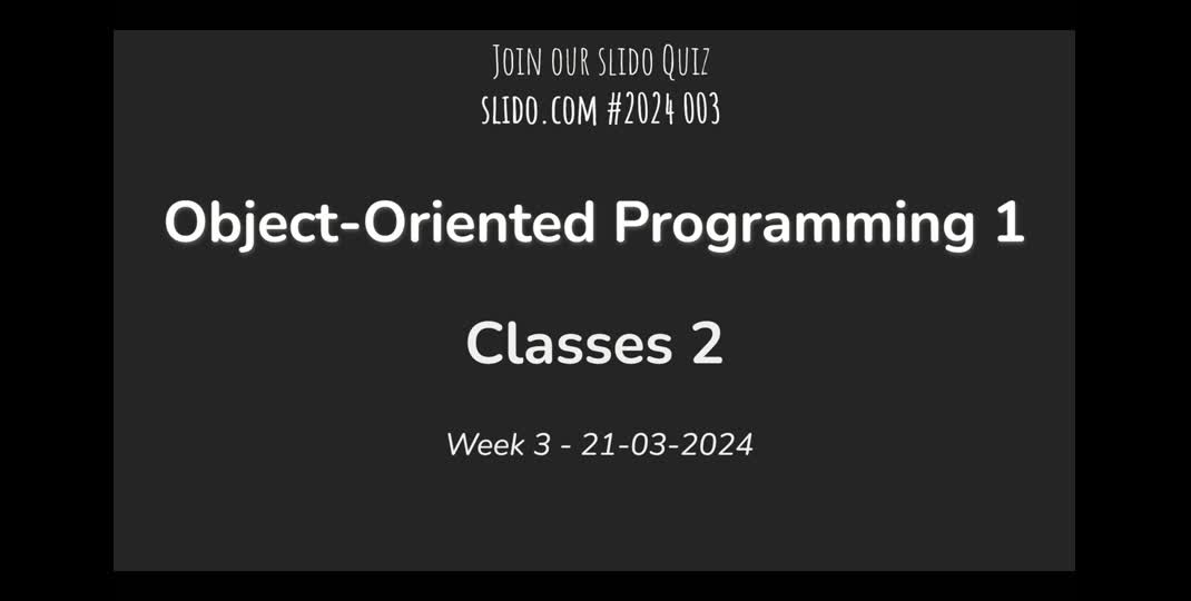 Thumbnail of OOP1 Lecture 3 - Classes II