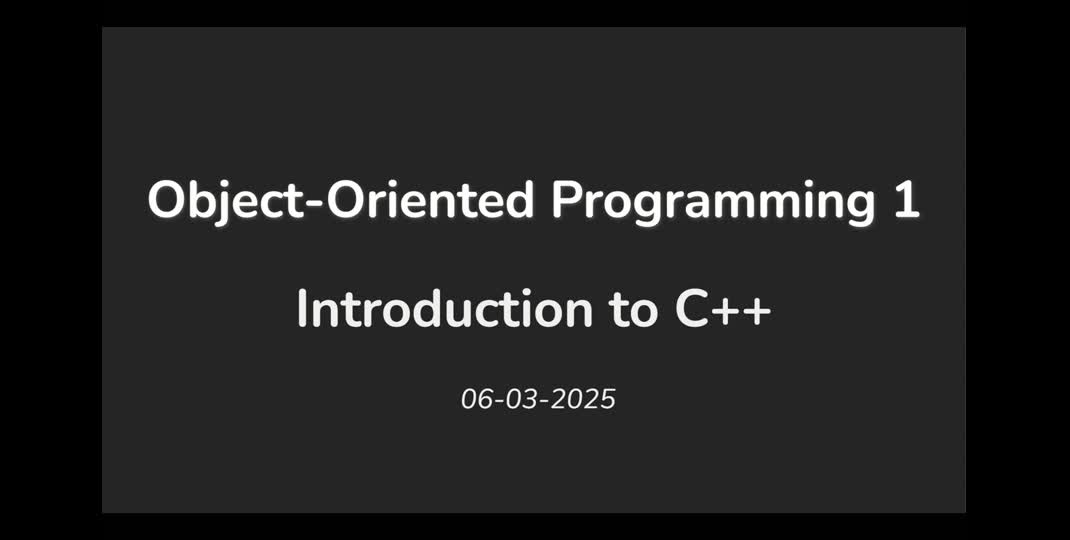 Thumbnail of OOP1 Lecture 01 - Introduction to C++