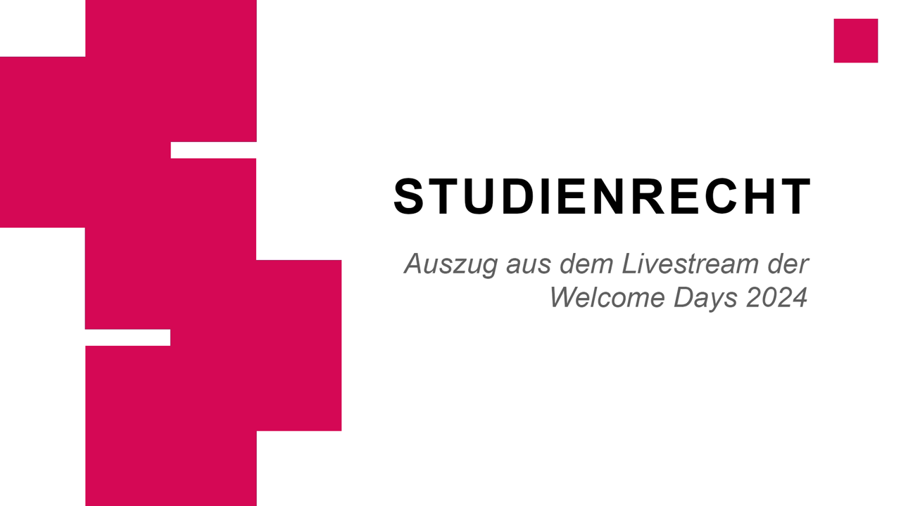 Thumbnail of Welcome Days - Studienrecht